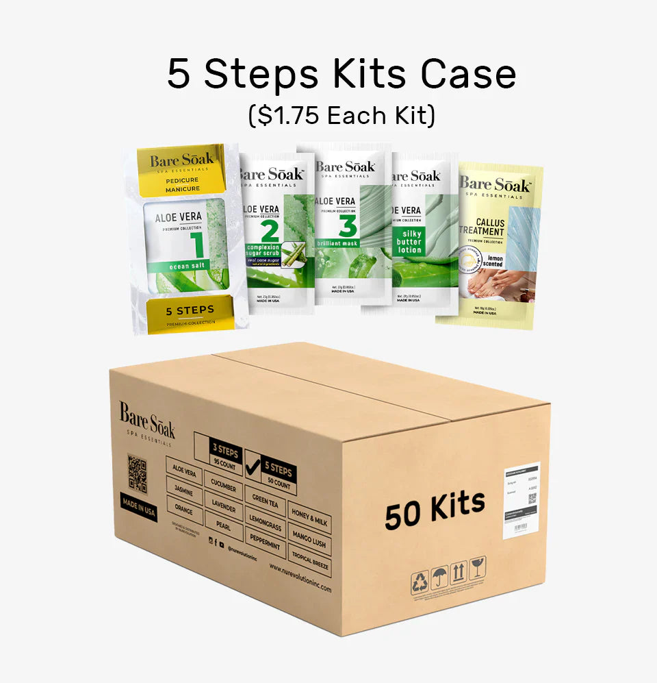 Bare Soak Pedicure Spa 5 Step - 50 Kits / Case